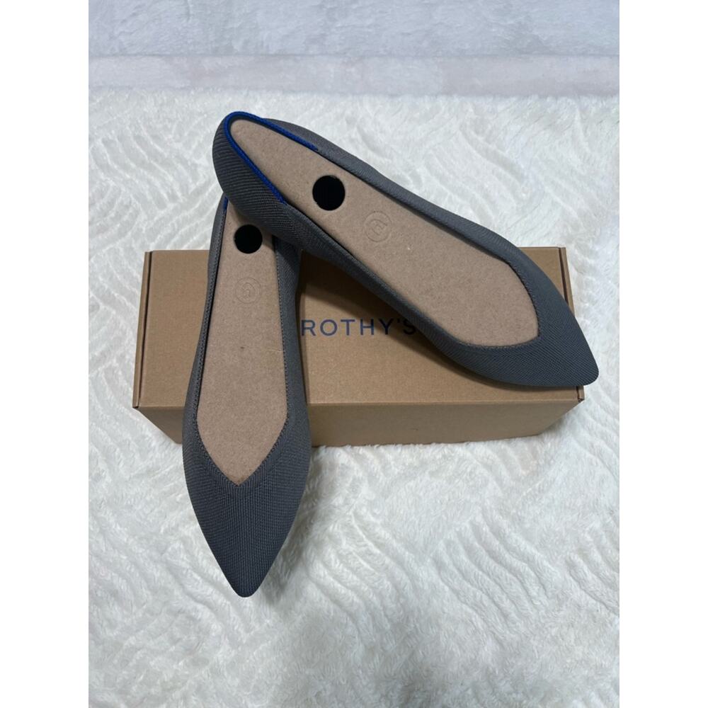 Rothy’s The Point Pebble Grey Flats NIB Size 12 - Picture 4 of 10